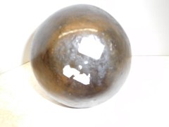 Pre-Columbian Dark Tan w/Black Decorations Glazed Pottery Narrow Neck Bowl