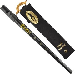 Sweetone Tinwhistle in D – BLACK Pennywhistle with Soft Black Cloth Whistle P…