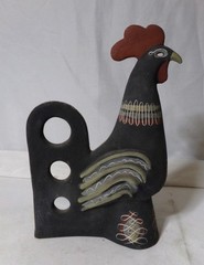Mid Century Modern Mexican Art Pottery Rooster Sculpture
