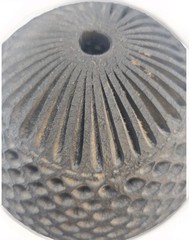 Large Oaxaca Mexico Hand Carved Pierced Black Clay Luminary Vase w/Stand 8×7”