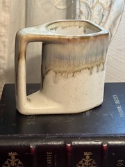 Rodolfo Padilla Coffee Mug Cup Stoneware Art Pottery Tan Kokopelli Man Single