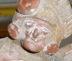 MUSEUM QUALITY PRE COLUMBIAN MAYAN CEREMONIAL REDWARE POTTERY BOWL ARTIFACT FACE
