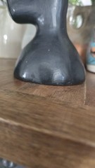 Pair Barro Candle Holders Oazaca Mexican Black Clay Folk Art Pottery Mexico