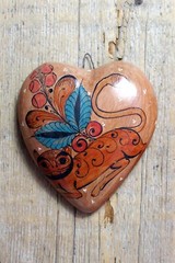 Handmade Heart Love Token Nagual Shapeshifter Clay by Medrano Mexican Folk Art