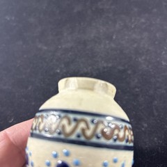 Javier Servin Bud Vase Modern Mexican Folk Art Pottery Embossed Signed