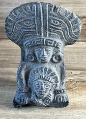 ANTIQUE-Rare Pre-Columbian Pottery Artifact–Mesoamerican-Aztec/Maya Style-5”3/4H