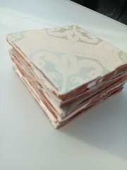 6 Tiles – Talavera Handcrafted Mexican Ceramic Tile 6×6..Sage Green/ Alabaster