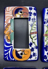 Set 4 Talavera Single Rocker Mexican Pottery Light Switch Plate Cover No Screws