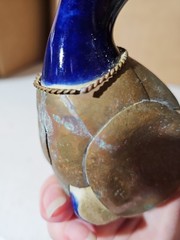 Mexican Tonala Brass Bending Goose Hand Painted
