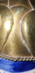 Mexico Pottery Small Turtle Folk Art Tonala with Brass Shel. READ DESCRIPTION !