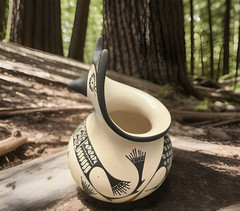 Mata Ortiz Pottery Angela Corona Etched Paquime Owl Owls Seed Pot Mexican Clay