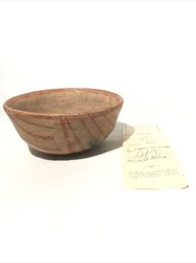 Pre-Classic 100-300 AD Nynte Pottery Bowl w. Red Painted Design.6”Rx3”T -Museum