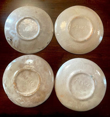 4 Antique & Rare Talavera Mexican Pottery Plates Hand painted Floral 7″ Diameter