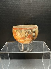 Mayan PreColumbian Bowl with Mayan Lords 600 A.D.-900 A.D. Polychrome Artifact