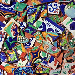 Handmade Mexican Talavera Tile Mix – 10 lbs of Unique Designs