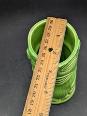 Vintage Green Ceramic Tiki Mug Mexico Maya Aztec Face Cup Souvenir Barware 5.5″