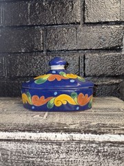 Trinket box Pottery from Mexico By Art Soly Mar. Vibrant Tones w/Classic Look