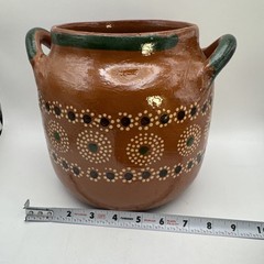 Mexican Ollas de Barro TerraCotta Red Clay Bean Pot 2 1/2 Gal