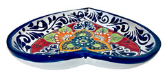 Mexican Talavera Heart Dish Bowl Figure Folk Art Pottery