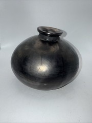 Vtg Dona Rosa Coyotepec Oaxaca Mexico Black Pottery 5.5”Hx6”W Signed