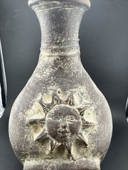 Vintage Mexican Handmade Burnished Clay Tabletop Chiminea UnMarked