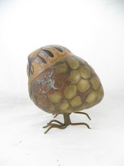 4″ Blazquez Mexico Vintage Folk Art Brass Pottery Owl Sculpture Figurine