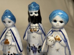 Vintage Estate 14 Piece Tonala Folk Art Mexican Pottery Nativity Set