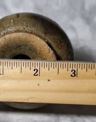 Vintage Mexican Stoneware Pottery Single Salt Shaker Primitive Glaze Handpainted