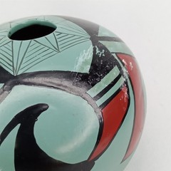 VTG 1950s Manuel Olivas Mata Ortiz Green & Black Paquime Pottery Jar New Arrival