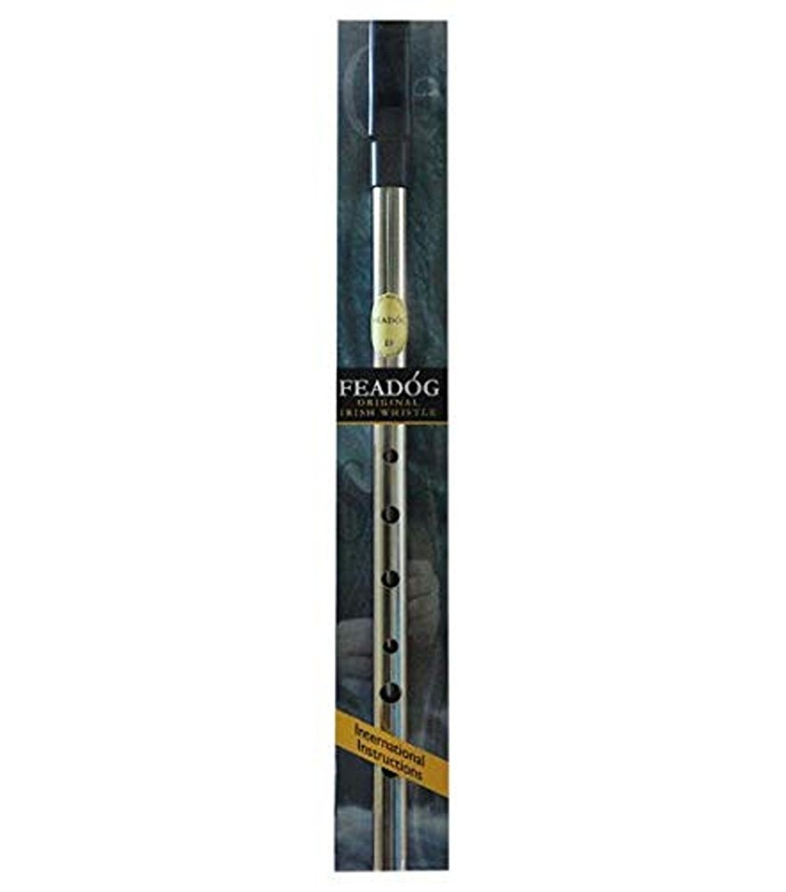 Feadog Brass Traditional Irish Nickel Tin Whistle Key of D Grey New