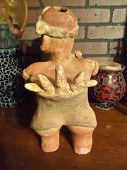 14″ Western Mexico Pre-Classic Style Reproduction Clay Warrior Figure (Modern)