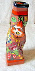 CERAMEX ADOBE MODERN 8.5″ VASE MEXICAN TERRACOTTA POTTERY ART HAND PAINTED