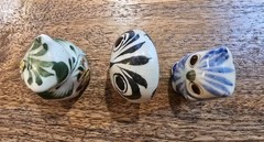 Vintage Miniature Mexican Tonala Pottery Owls Handmade Folk Art Collectibles Set