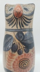 Vintage Mexican Hand-Painted Tonala Art Pottery Owl 9″ Tall Classic Colors