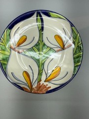 Mexican Talavera Pottery Serving Plates Calla Lilies Small T Ruth Folk Art Decor