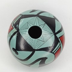 VTG 1950s Manuel Olivas Mata Ortiz Green & Black Paquime Pottery Jar New Arrival