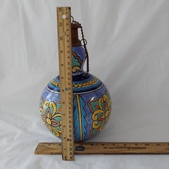 Tierra Fina Hand Painted Mexican Table Top Torch 11 ” Tall