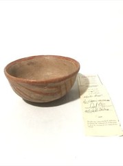 Pre-Classic 100-300 AD Nynte Pottery Bowl w. Red Painted Design.6”Rx3”T -Museum