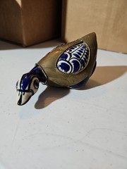 Mexican Tonala Brass Bending Goose Hand Painted