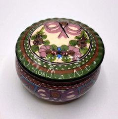 TALAVERA Trinket Box Floral Treasure Mexican Pottery Folk Art Hand Painted
