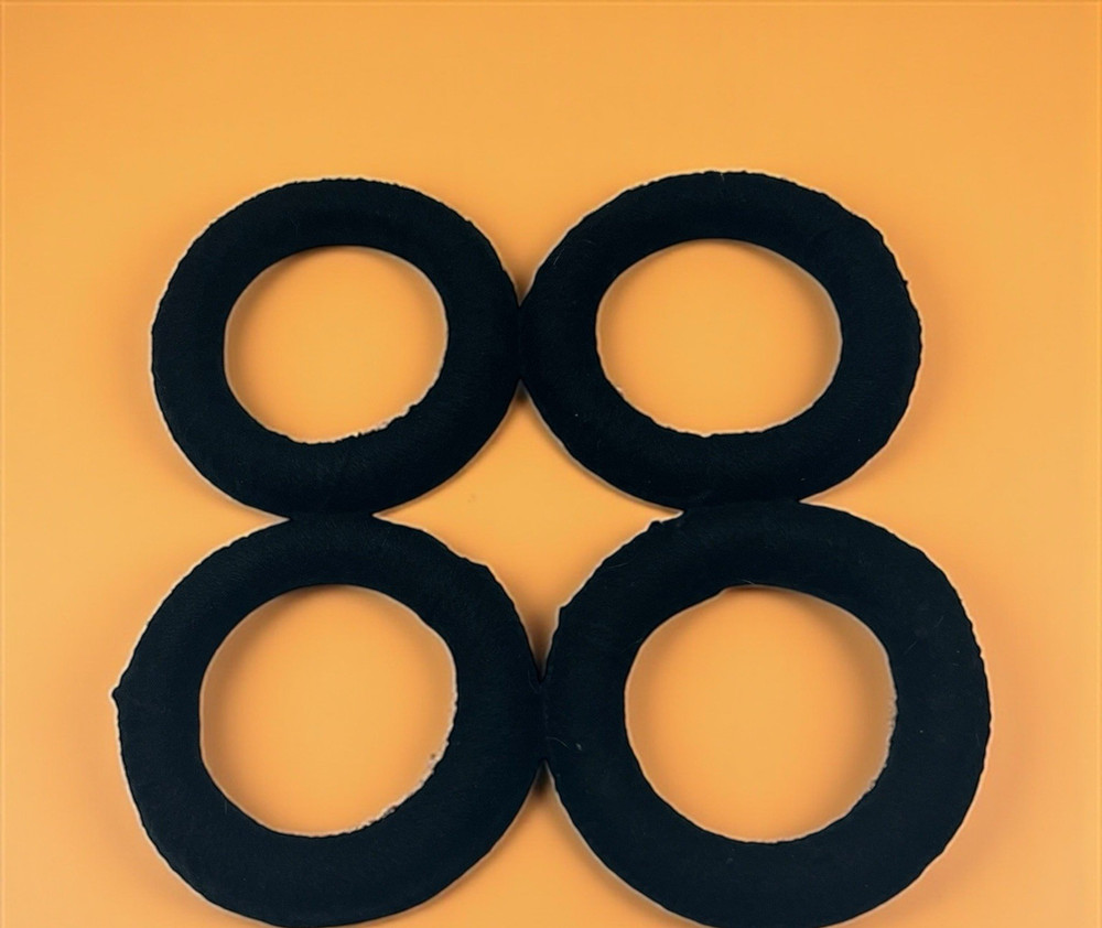 4 Mata Ortiz Pottery Olla Rings Hand Made Mexican Display Black Yarn Mexico 3.5″