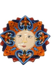 Talavera Pottery, Tabletop Gallery, Sun Bowl. Handpainted, 1 Chip On Back, 10″