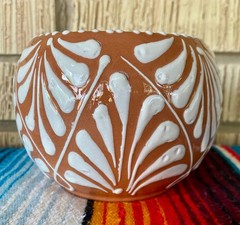 Mexican Ceramic Flower Pot Planter Folk Art Pottery Handmade Talavera #5