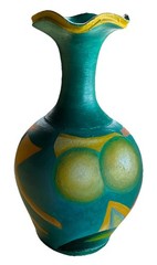 Signed Hand Painted Studio Pottery Vase Abstract Modern Ceramic Art