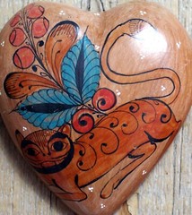 Handmade Heart Love Token Nagual Shapeshifter Clay by Medrano Mexican Folk Art