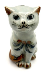 Ken Edwards Cat Kitten El Palomar Pottery Figurine Signed 5″ Mexico Birds Floral