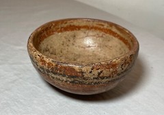antique Mayan Mexican pre columbian 500-750 A.D. polychromed pottery bowl