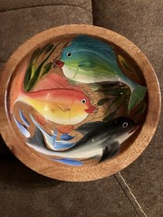 Whimsical Tabletop Gallery Talavera Colorfully Hand Painted Fish Bowl