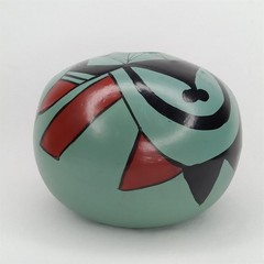 VTG 1950s Manuel Olivas Mata Ortiz Green & Black Paquime Pottery Jar New Arrival
