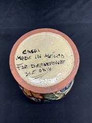 A Beautiful Vintage MCM Signed Casai Mexico 8” Pottery Vase Hand Painted